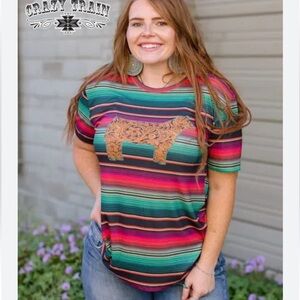Crazy Train steer serape top